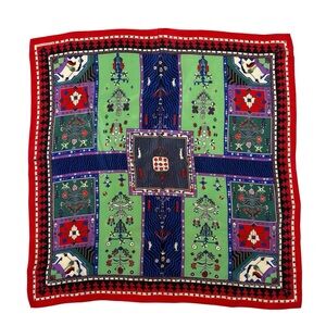 Vintage Brooklyn Museum Persian Garden Carpet 100% Silk Square Scarf Artsy